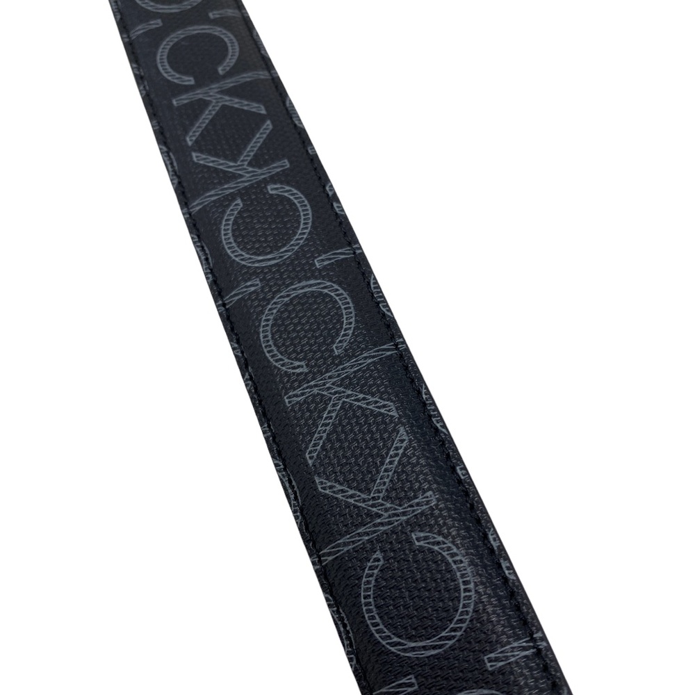 Calvin Klein Men's Plain Leather Belt Long Reversible Logo Black 41002353 010 - Picture 4 of 6
